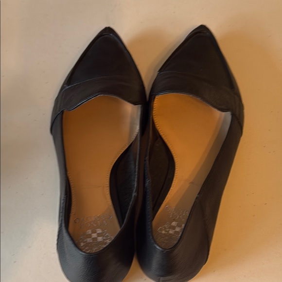 Vince Camuto Black Leather Pointy Toe Loafers - Picture 5 of 8